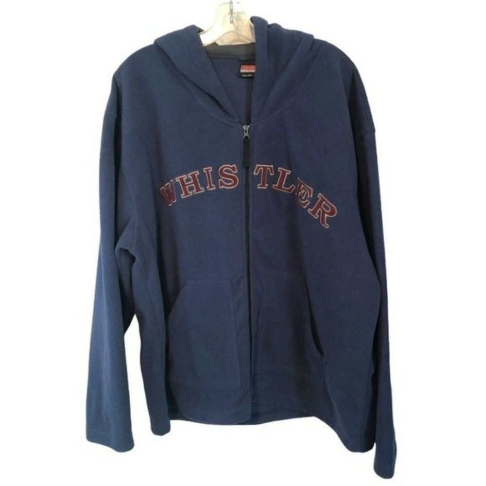 Whistler  Navy Fleece Zip Hoodie Embroidered Mens XXLG